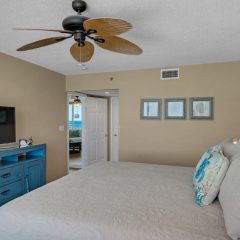 Master suite with large flat screen TV