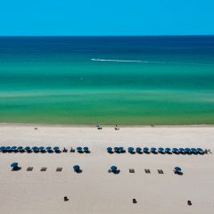 Front view of beach from balcony