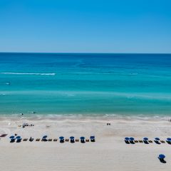 Front view of beach from balcony