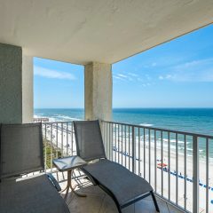 Chaise lounge chairs at balcony