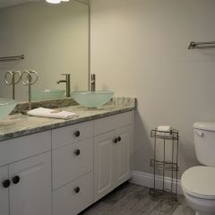 Guest bath with dual sinks